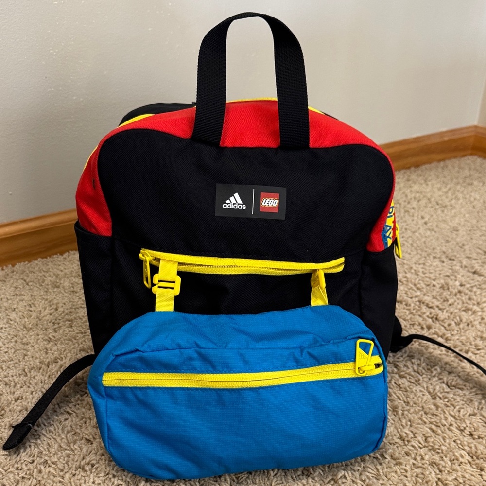 LEGO X Adidas Classic Kids Colorblock Small Backpack w/ Detachable Pack